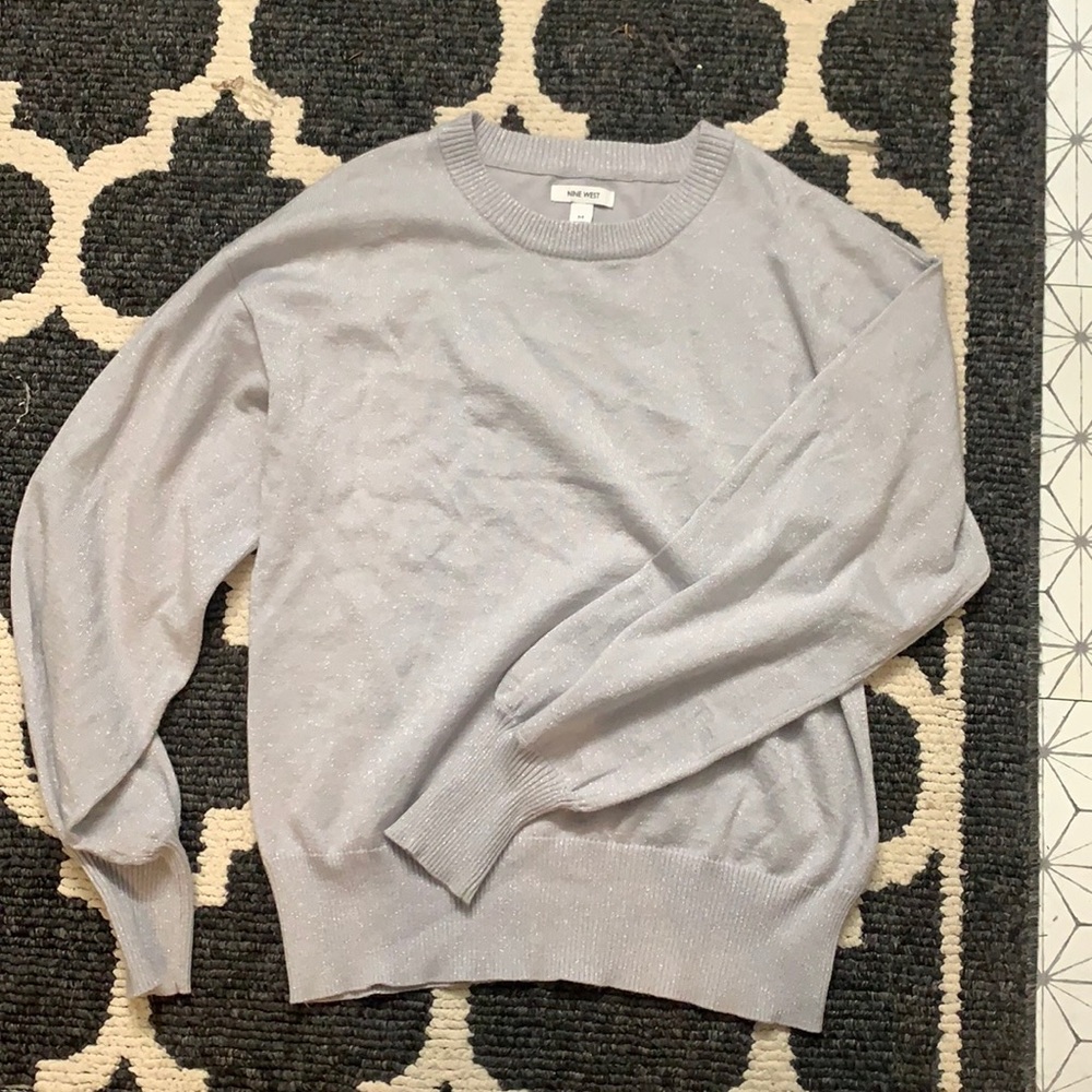 Balloon sleeve grey sweater